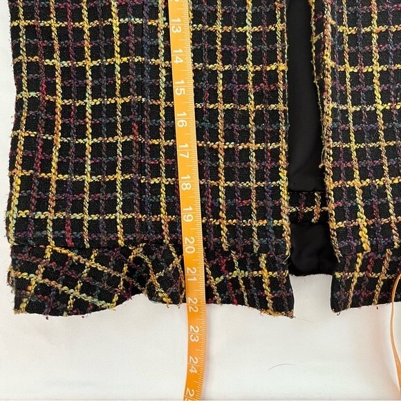 Slate & Willow Size M Shaina Lined Plaid Jacket Fall Colorful Retro Ruffle - Picture 9 of 11